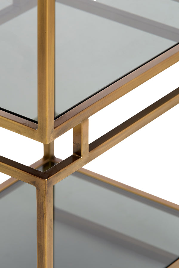 Cabinet 5L 45x35x180 cm LUCAMBO glass smoked+antique bronze