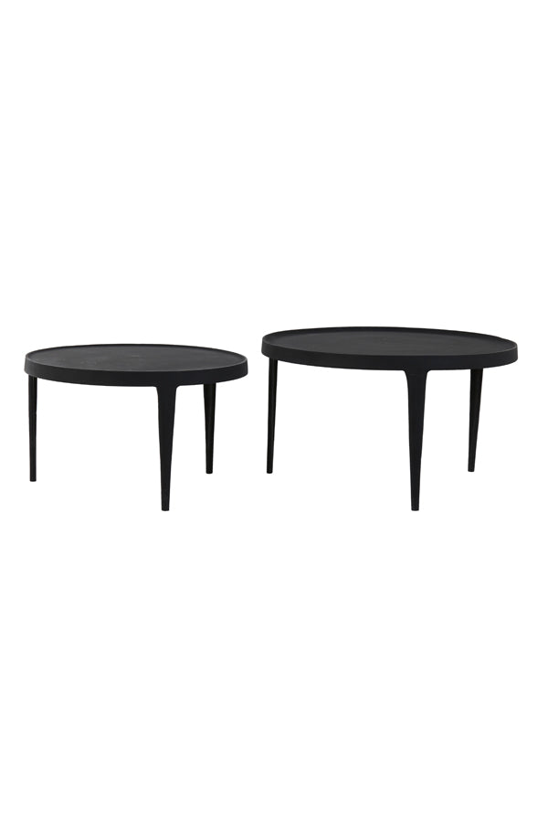 Coffee table S/2 64x39+75x44 cm TOBIAS black