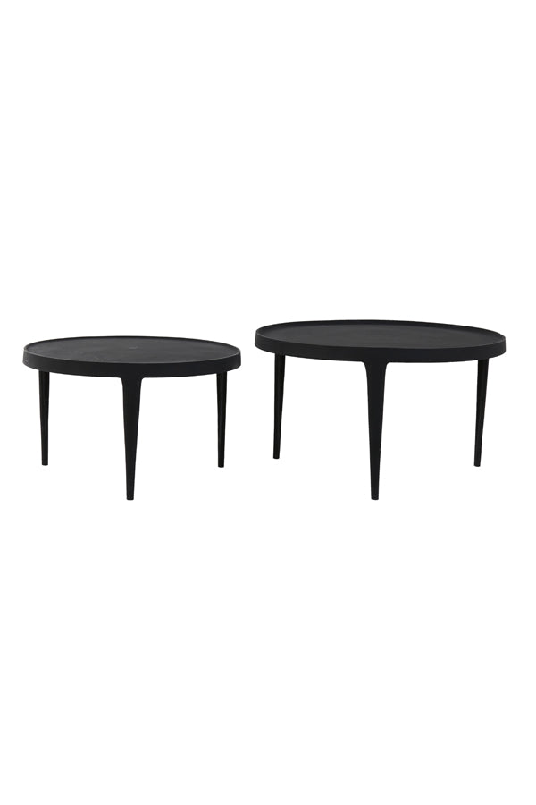 Coffee table S/2 64x39+75x44 cm TOBIAS black