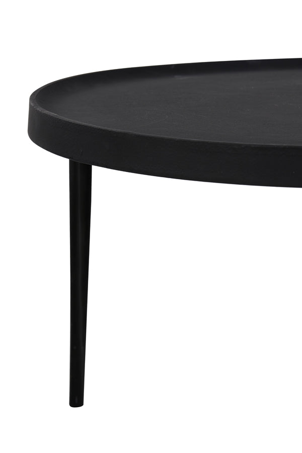 Coffee table S/2 64x39+75x44 cm TOBIAS black