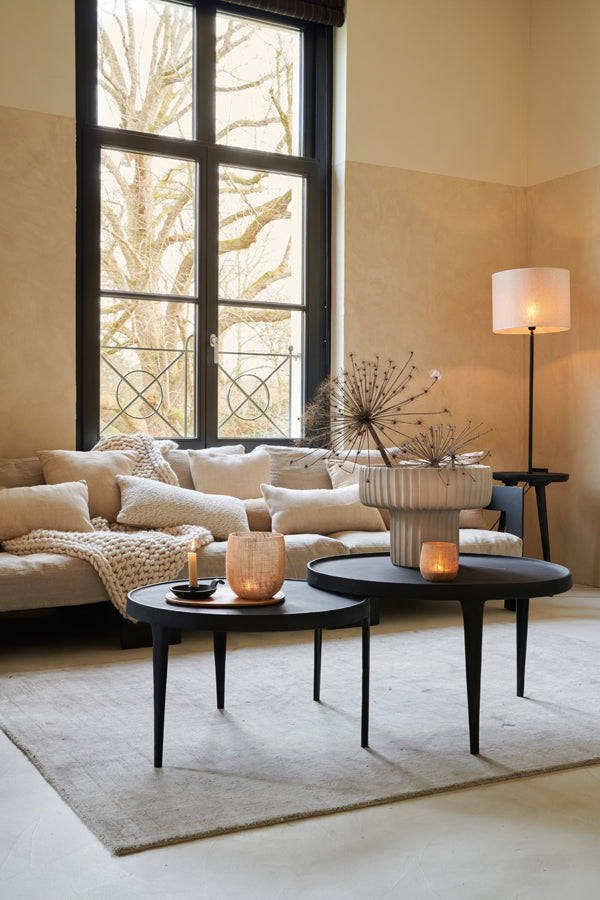 Coffee table S/2 64x39+75x44 cm TOBIAS black