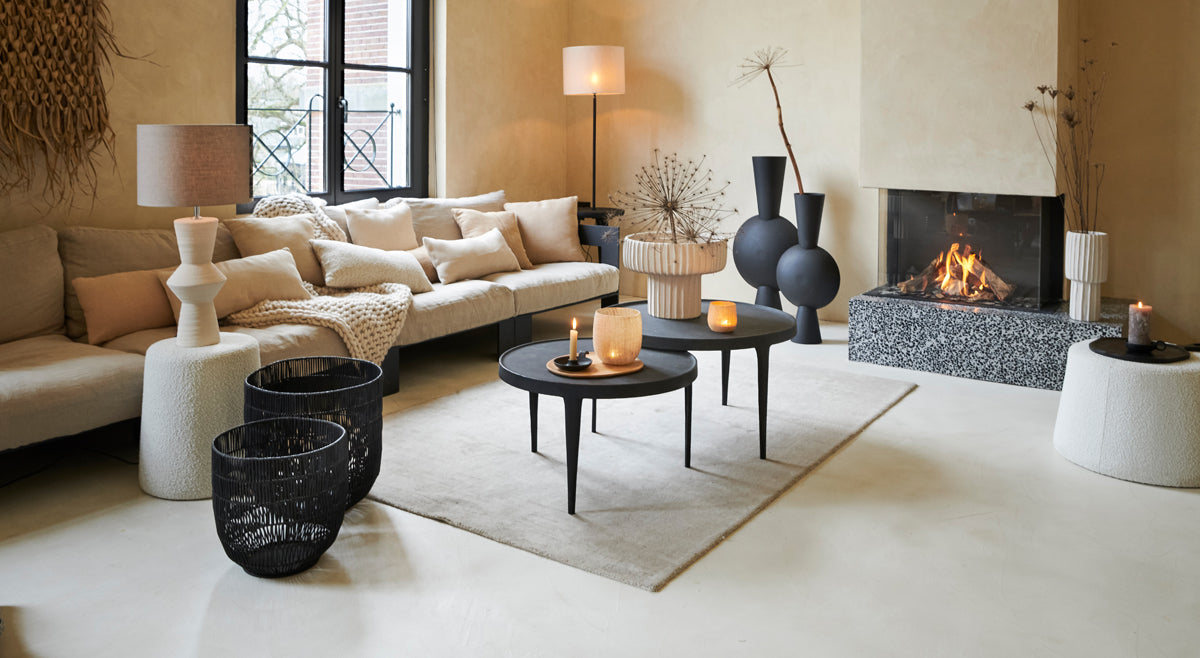 Coffee table S/2 64x39+75x44 cm TOBIAS black