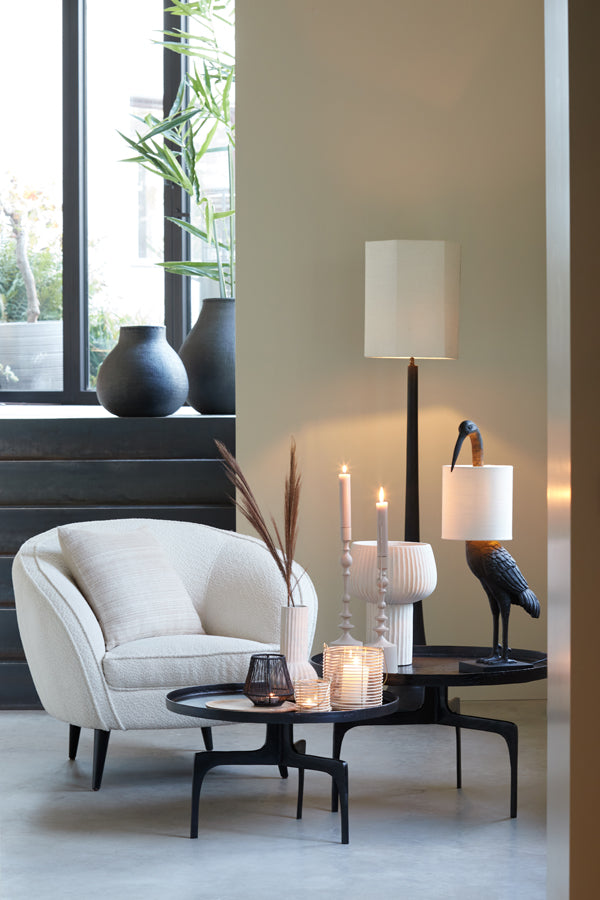 Coffee table S/2 64x39+75x44 cm TOBIAS black