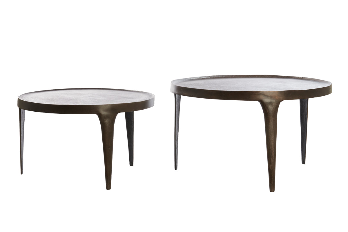 Coffee table S/2 64x39+75x44 cm TOBIAS dark brown