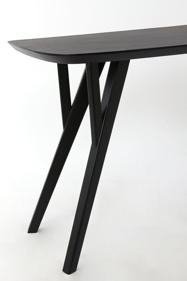 Console 160x44x82 cm QUENZA acacia wood matt black