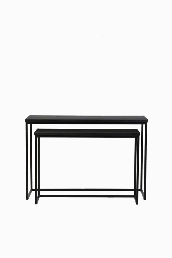 Console S/2 100x30x70+120x40x82 cm BRYSON wood matt black