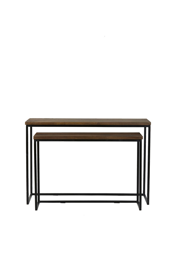 Console S/2 100x30x70+120x40x82 cm BRYSON wood brown-black