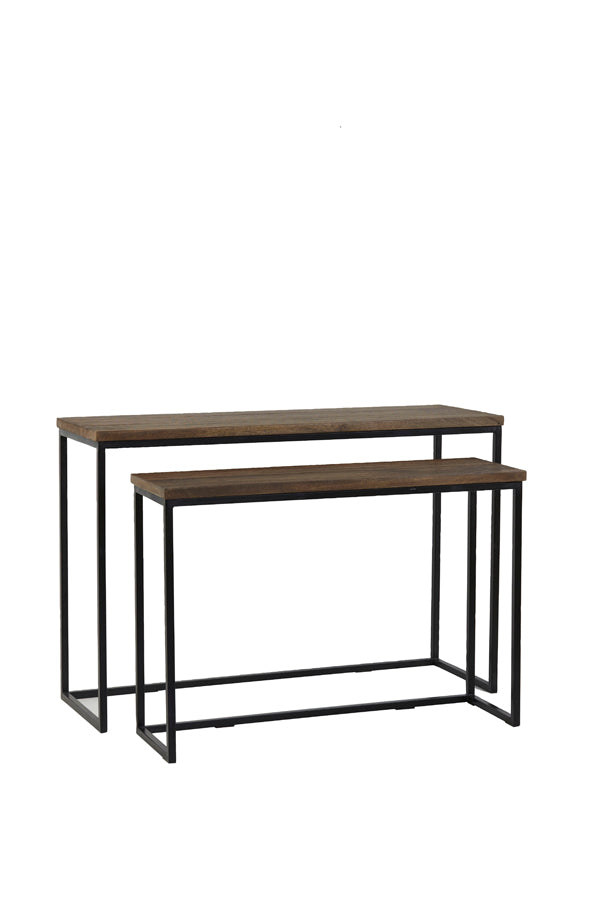 Console S/2 100x30x70+120x40x82 cm BRYSON wood brown-black