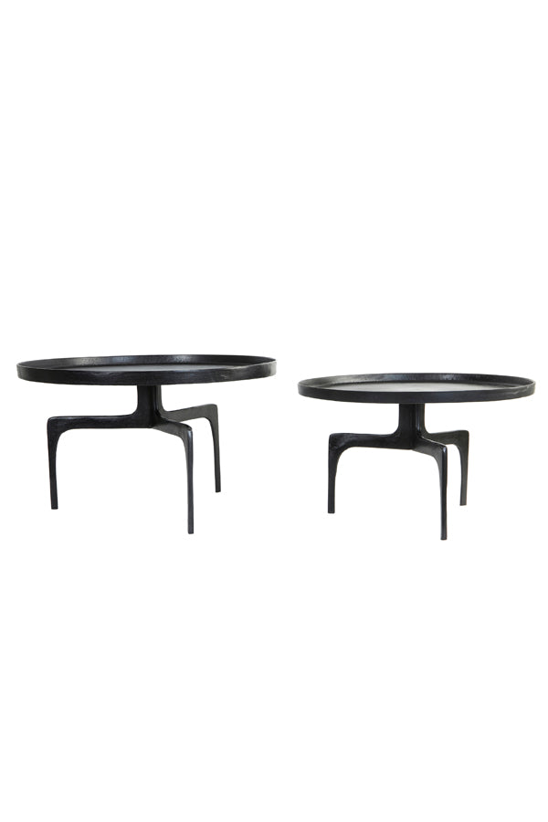 Coffee table S/2 64x39+75x44 cm PANO dark bronze