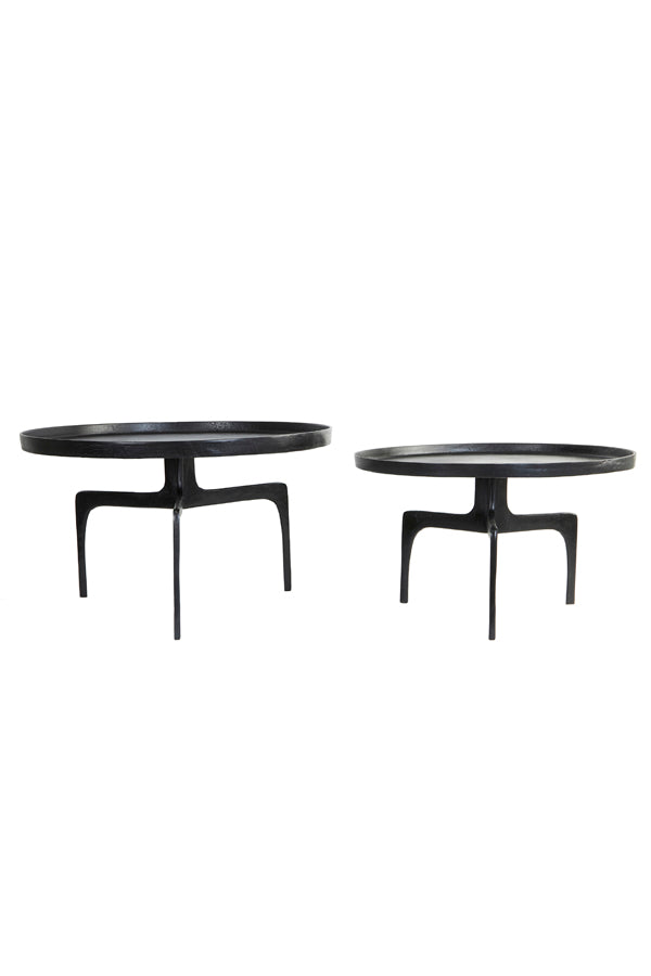 Coffee table S/2 64x39+75x44 cm PANO dark bronze