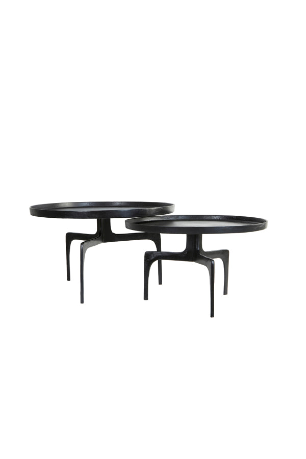 Coffee table S/2 64x39+75x44 cm PANO dark bronze