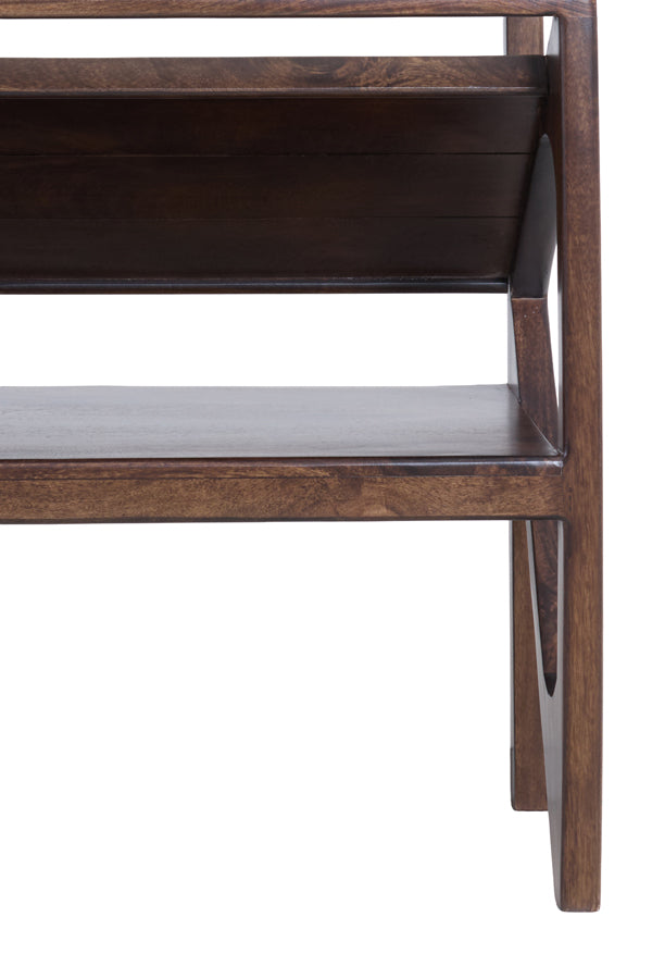 Console 119x41x80 cm YUKI mango wood chocolate brown+glass