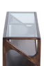 Console 119x41x80 cm YUKI mango wood chocolate brown+glass