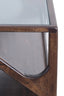 Console 119x41x80 cm YUKI mango wood chocolate brown+glass