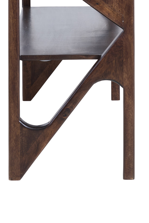 Console 119x41x80 cm YUKI mango wood chocolate brown+glass