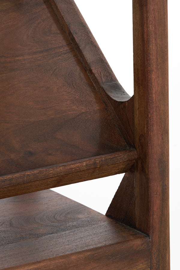 Console 119x41x80 cm YUKI acacia wood dark brown+glass