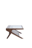 Coffee table 112x70x41 cm YUKI mango wood choco brown+glass