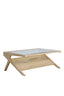 Coffee table 112x70x41 cm YUKI mango wood natural+glass