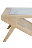 Coffee table 112x70x41 cm YUKI mango wood natural+glass