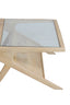 Coffee table 112x70x41 cm YUKI mango wood natural+glass