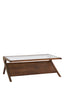Coffee table 112x70x41 cm YUKI acacia wood dark brown+glass