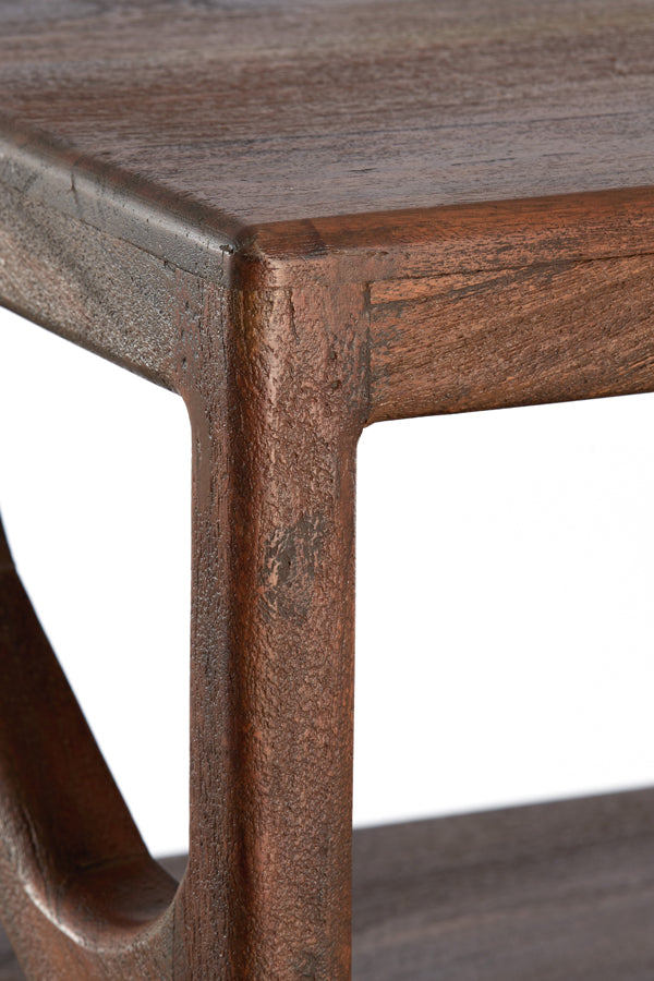 Cabinet open 120x40x160 cm YUKI acacia wood dark brown