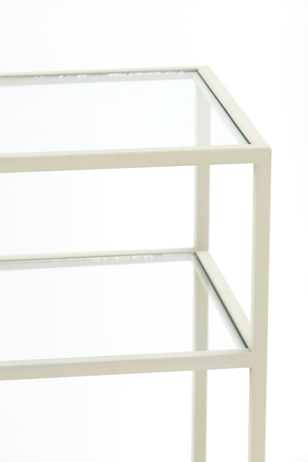 Console 140x35x80 cm AINO glass clear+cream