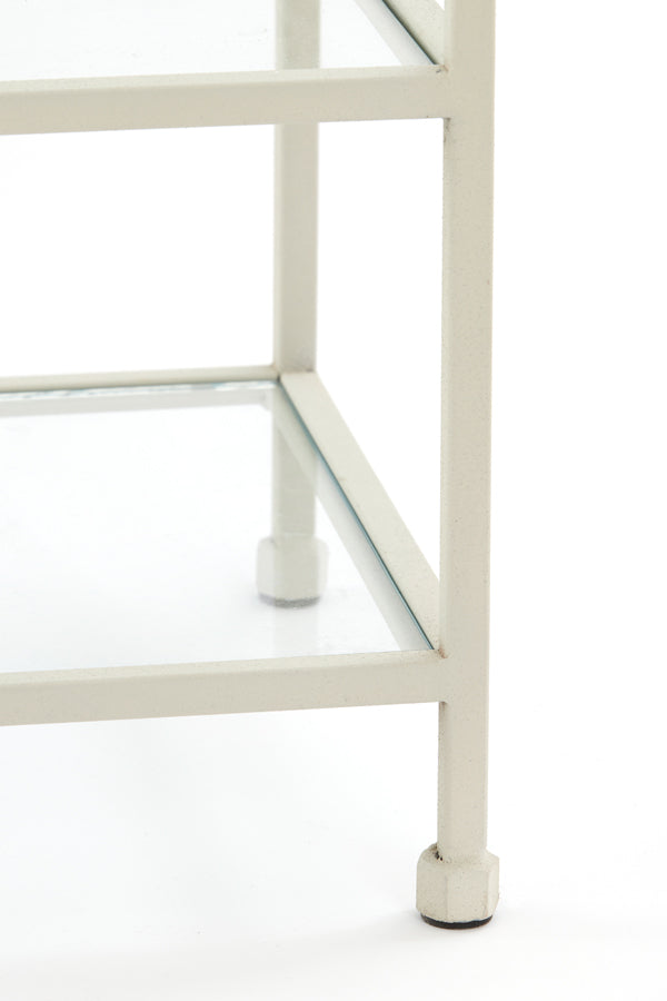 Console 140x35x80 cm AINO glass clear+cream