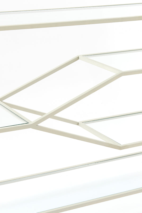 Console 140x35x80 cm AINO glass clear+cream