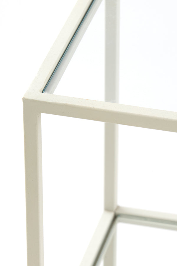 Console 140x35x80 cm AINO glass clear+cream