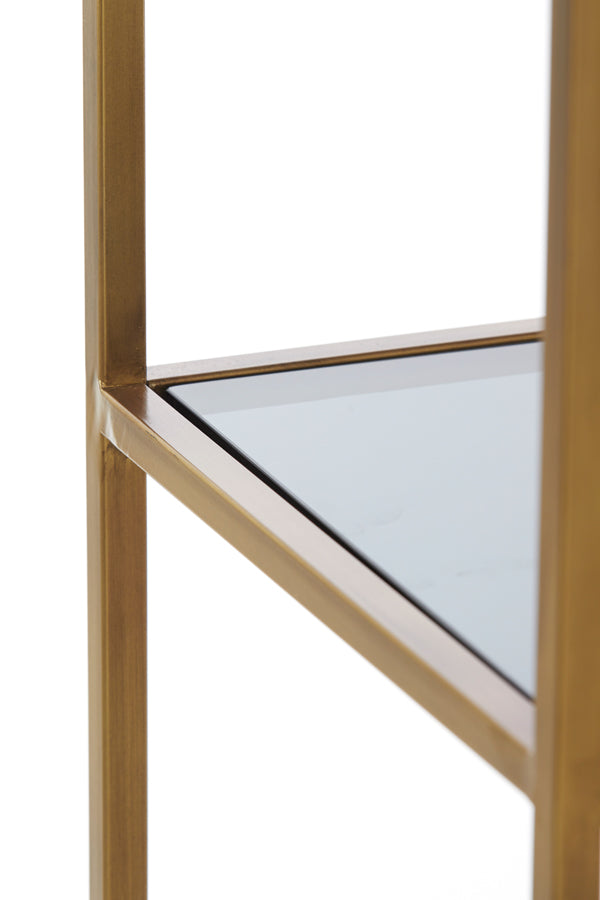 Cabinet open 100x34x214 cm AINO glass smoked+antique bronze