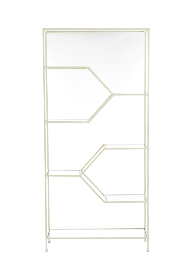 Cabinet open 100x34x214 cm AINO glass clear+cream