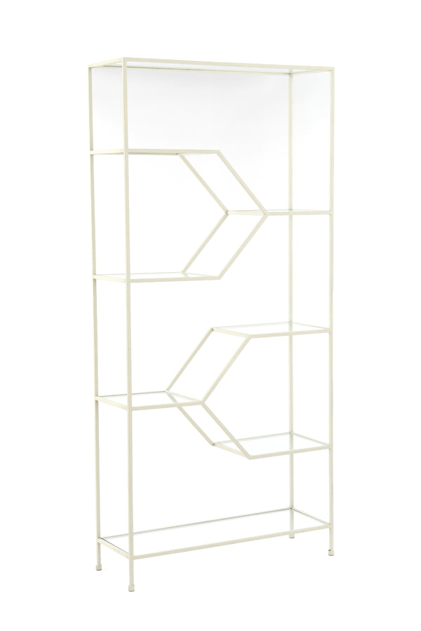 Cabinet open 100x34x214 cm AINO glass clear+cream