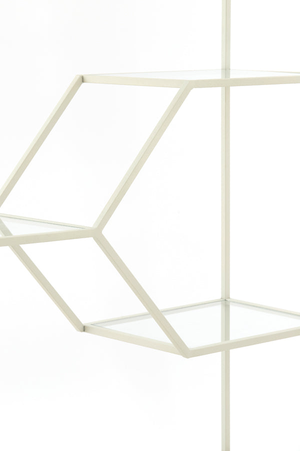 Cabinet open 100x34x214 cm AINO glass clear+cream