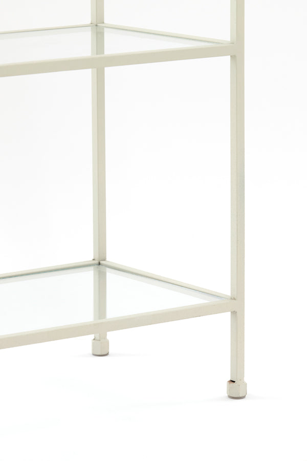Cabinet open 100x34x214 cm AINO glass clear+cream
