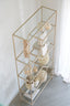 Cabinet open 100x34x214 cm AINO glass clear+cream