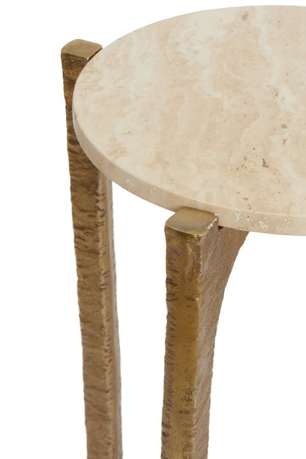 Coffee table S/2 65x39+76x44 cm KANAE travrt sand+ant brnz