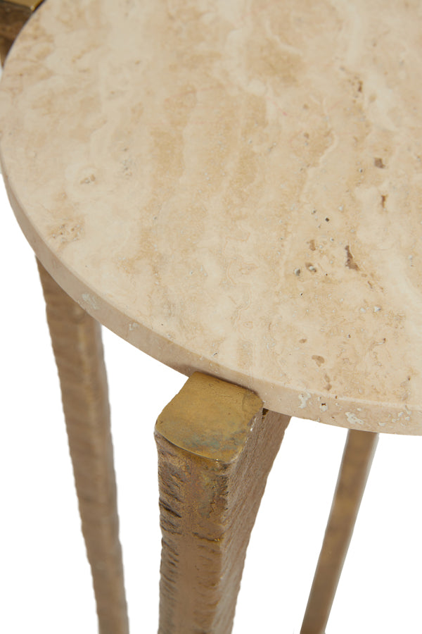Coffee table S/2 65x39+76x44 cm KANAE travrt sand+ant brnz