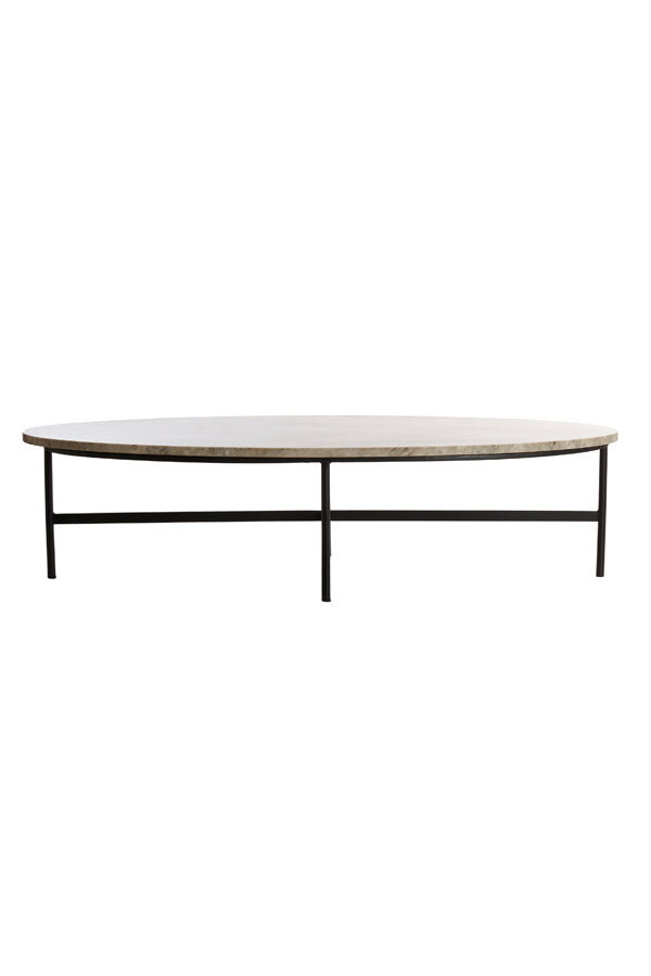 Coffee table 140x65x35 cm LOES marble brown-black