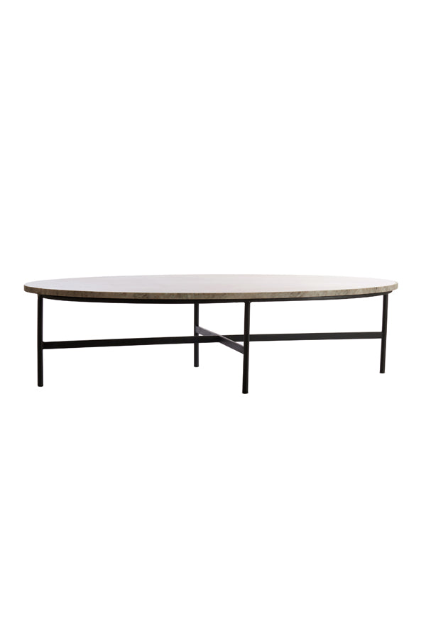 Coffee table 140x65x35 cm LOES marble brown-black