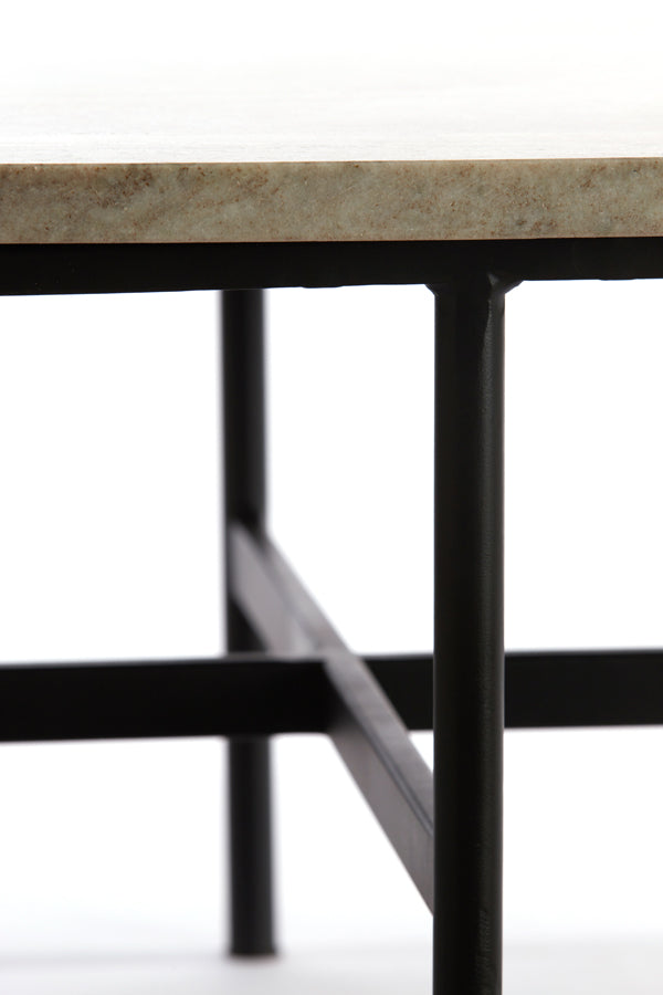 Coffee table 140x65x35 cm LOES marble brown-black