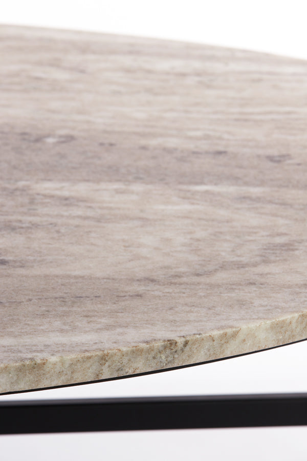 Coffee table 140x65x35 cm LOES marble brown-black