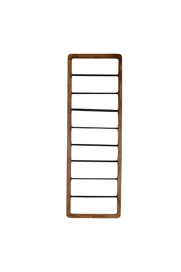 Wine rack 8 bottles 40x6x120 cm SORRENTO wood brown+mtt blck