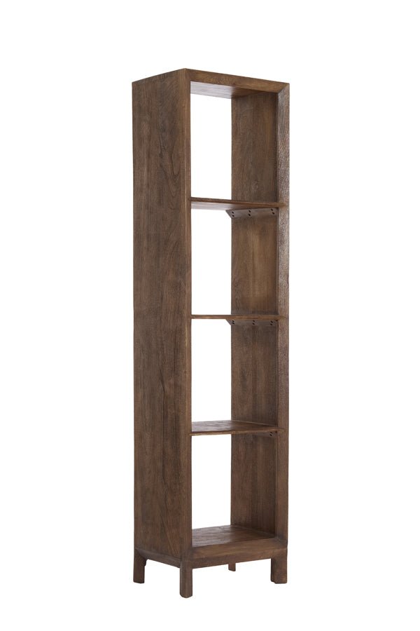 Cabinet open 48x35x190 cm SONDRIO wood matt dark brown