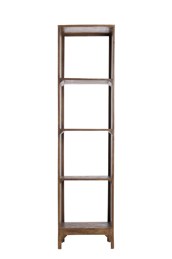 Cabinet open 48x35x190 cm SONDRIO wood matt dark brown