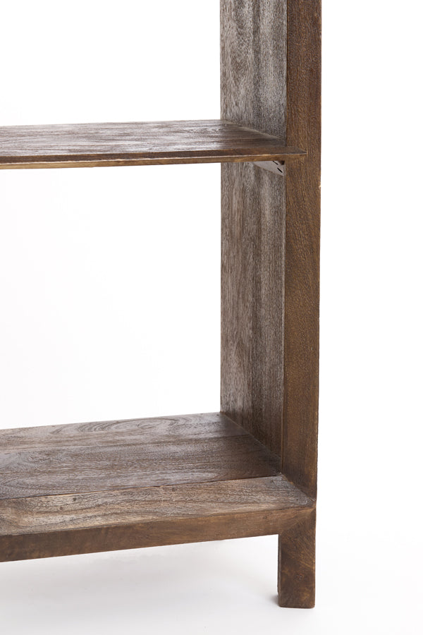 Cabinet open 48x35x190 cm SONDRIO wood matt dark brown