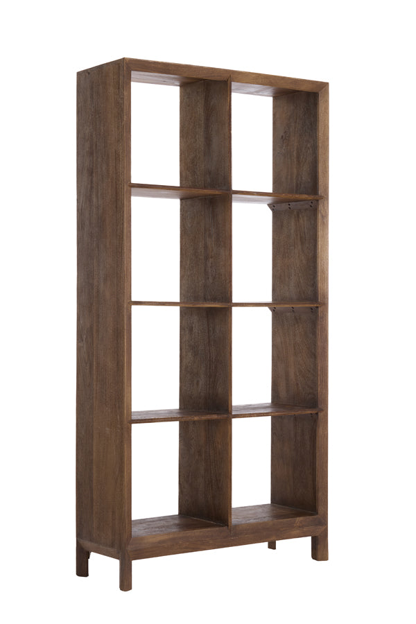 Cabinet open 95x35x190 cm SONDRIO wood matt dark brown
