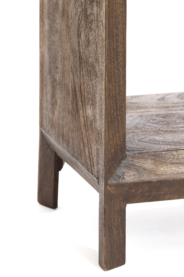 Cabinet open 95x35x190 cm SONDRIO wood matt dark brown