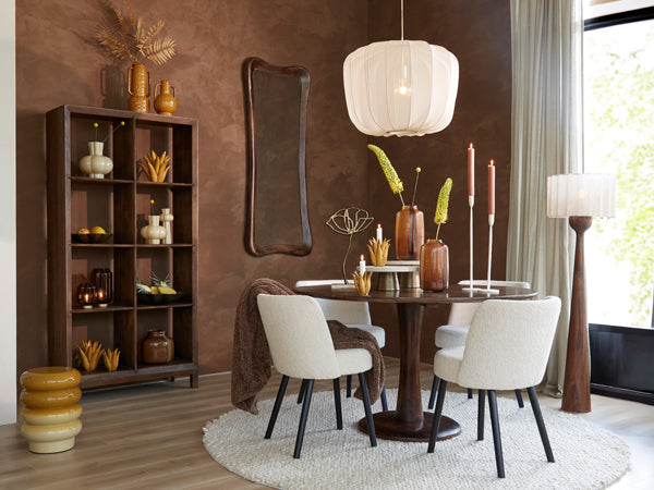 Cabinet open 95x35x190 cm SONDRIO wood matt dark brown