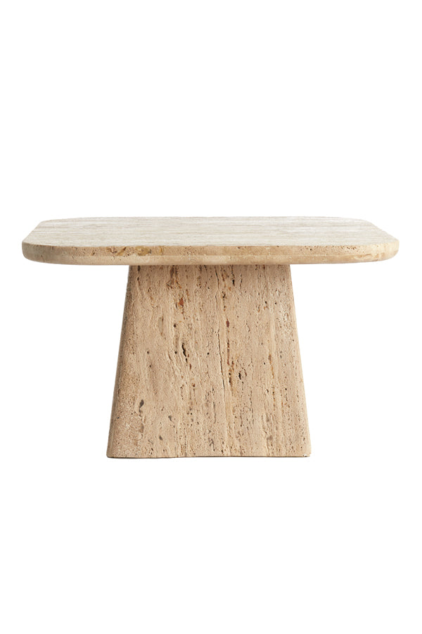 Coffee table 60x60x36 cm KEPAMI travertine sand